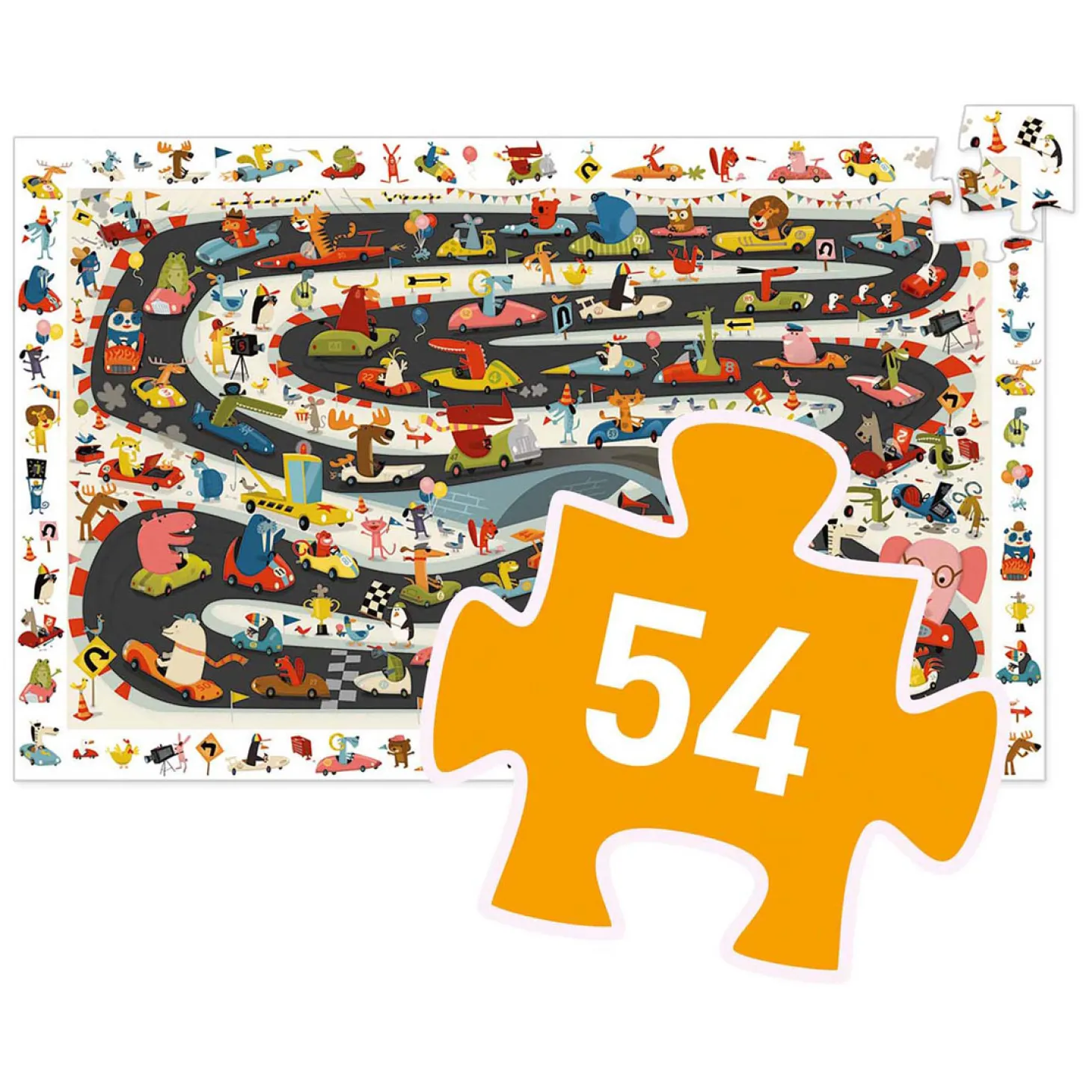 Djeco Zoekpuzzel Autosport - 54st.