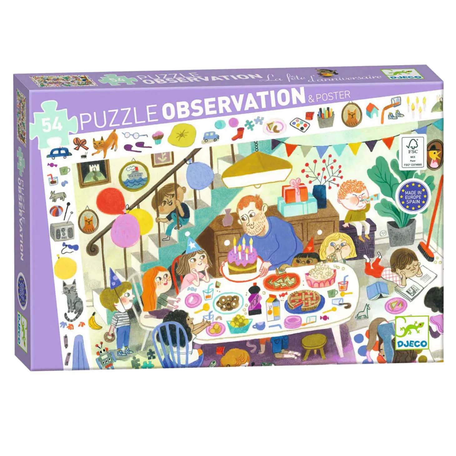Djeco Zoekpuzzel Verjaardsfeestje - 54st.