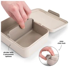 Done by Deer Broodtrommel met Vakken - Beige