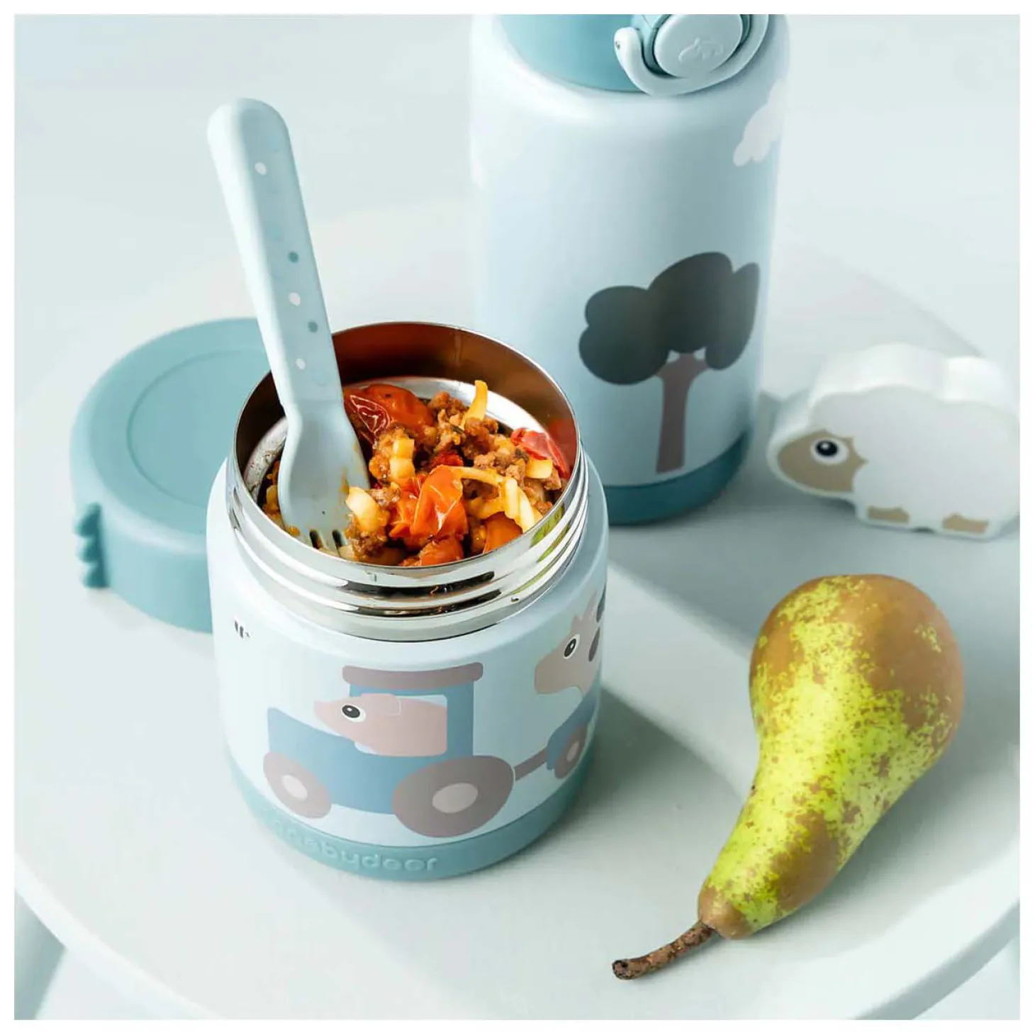 Done by Deer Geïsoleerde Voedselbakje Tiny Farm - Blauw