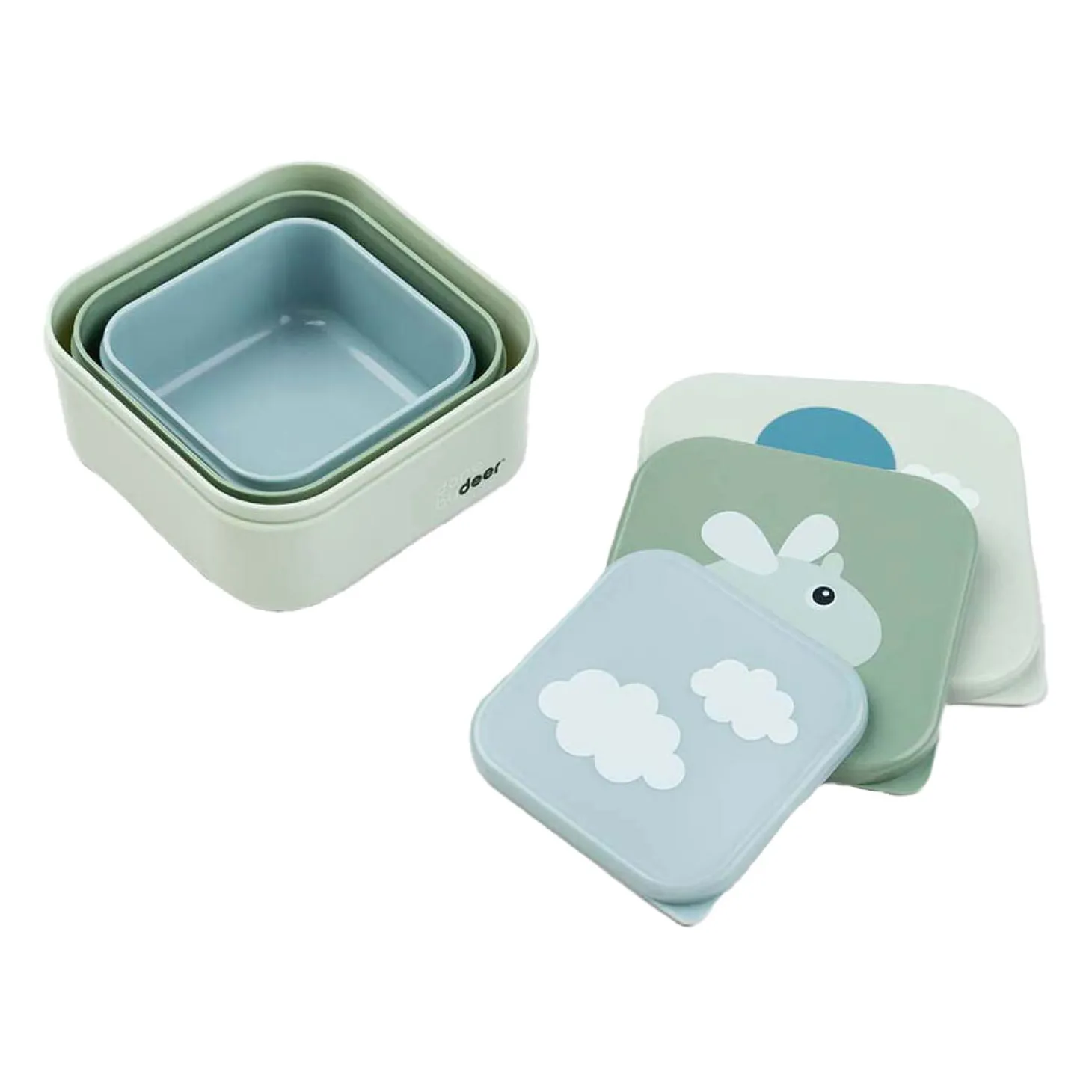 Done by Deer Snackbox Blije Wolken Groen, 3st.
