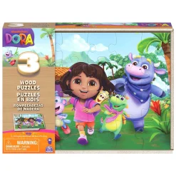 Dora Houten Puzzels in Houten Doos - 3x24 st.