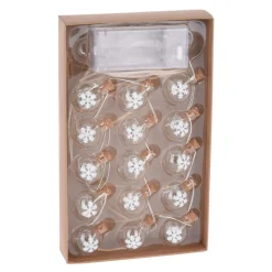 Draadslinger met 15 Kerstballetjes Led Warm White