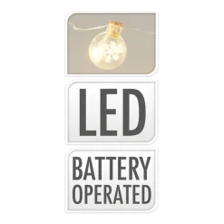 Draadslinger met 15 Kerstballetjes Led Warm White