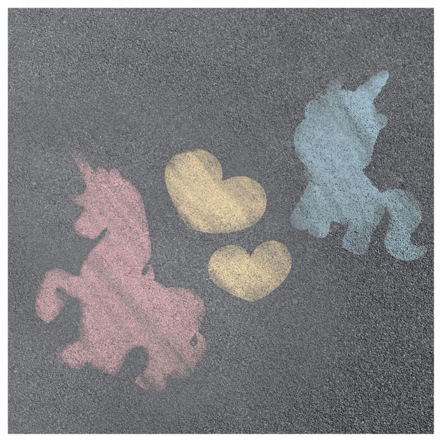 Dream Horse Stoepkrijt Eenhoorn met Sjablonen, 10dlg.