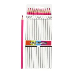 Driehoekige Kleurpotloden - Roze, 12st.