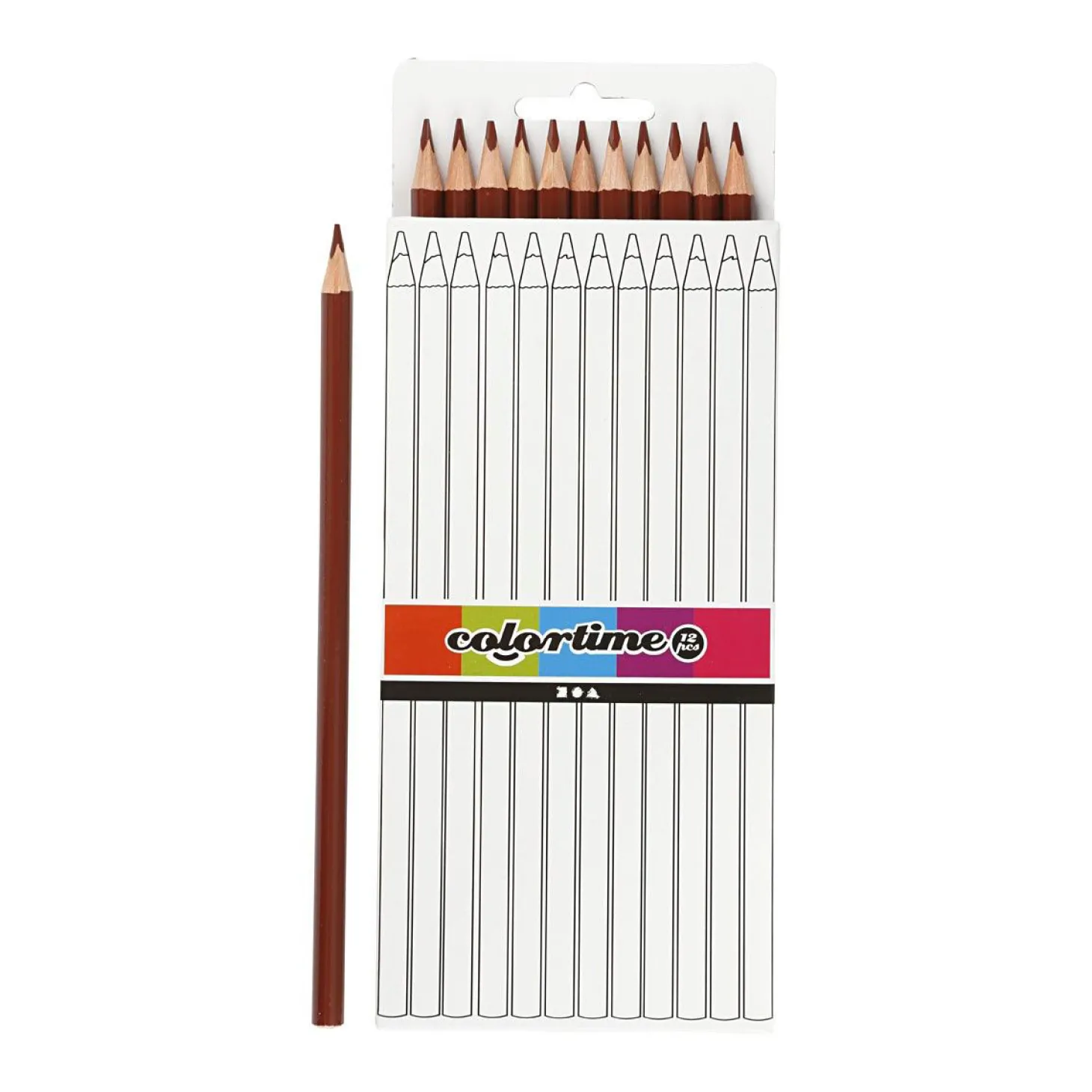 Driehoekige Kleurpotloden - Bruin, 12st.