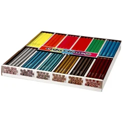 Driehoekige Kleurpotloden - Metallic en Neon, 144st.