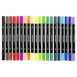 Dubbelzijdige Textielstiften - Basiskleuren, 20st.