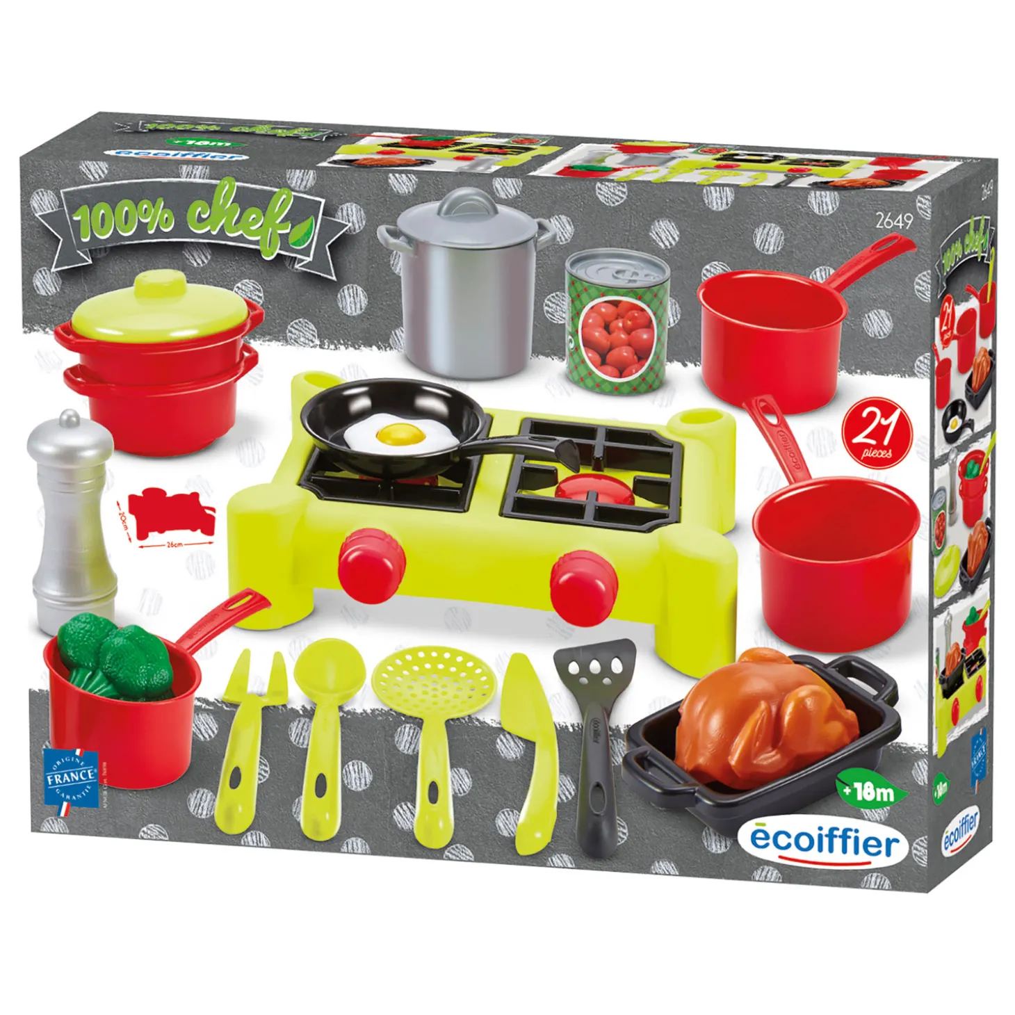 Ecoiffier 100% Chef Fornuis, 12dlg.