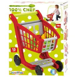 Ecoiffier 100% Chef Winkelwagen met Boodschappen