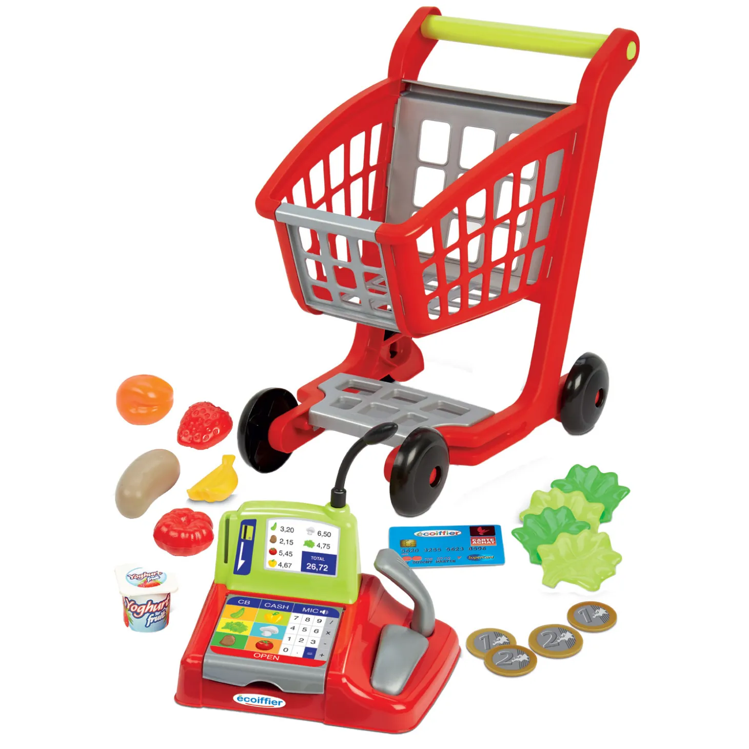 Ecoiffier 100% Winkelwagen, Boodschappen & Kassa