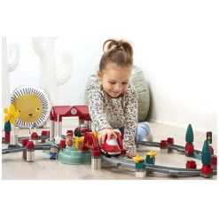 Ecoiffier Abrick - Bouwset Treinbaan, station en Accessoires, 140dlg.