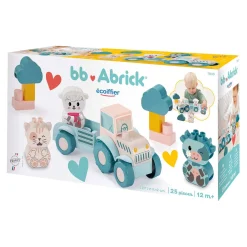 Ecoiffier Abrick Baby Mijn Eerste Tractor met Grappige Dieren, 25dlg.