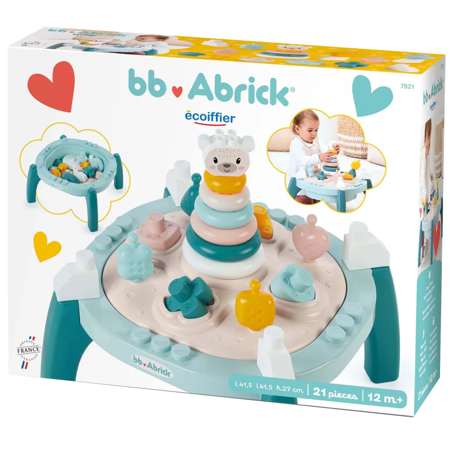 Ecoiffier Abrick Baby Mijn Eerste Activiteitentafel, 21dlg.