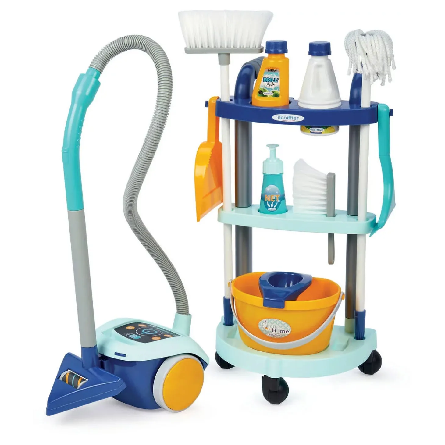 Ecoiffier Clean Home Schoonmaakkar met Stofzuiger