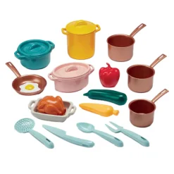 Ecoiffier Speelset Pannen en Speeleten met Kartonnen Fornuis, 20dlg.