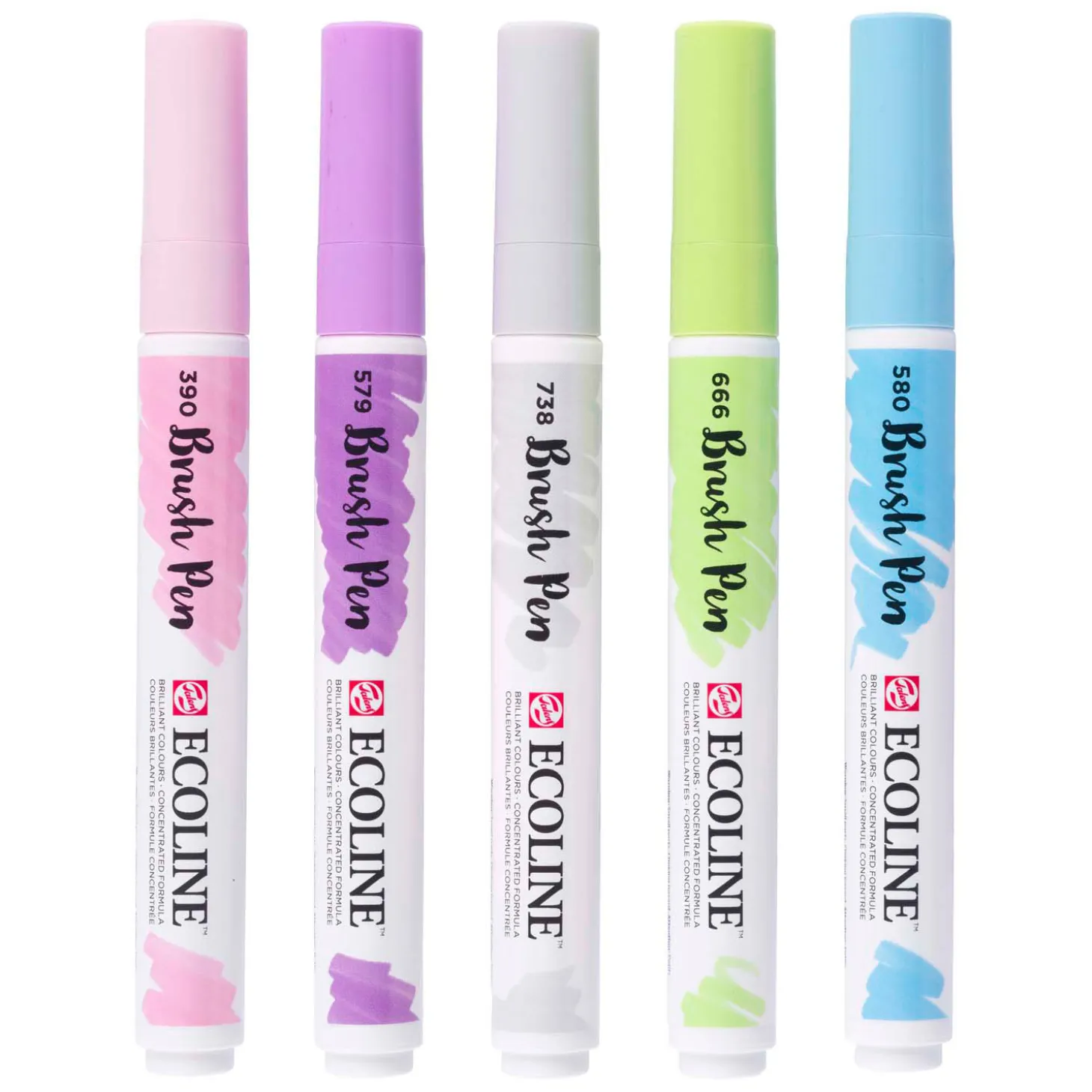 Ecoline Brush Pen set Pastel, 5 Kleuren