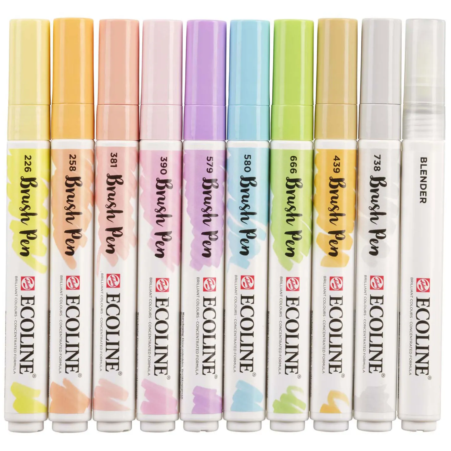 Ecoline Brush Pen Set Pastel, 10 Kleuren
