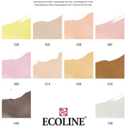 Ecoline Brush Pen set Portret, 10 Kleuren