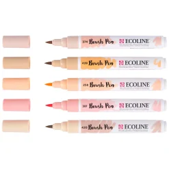 Ecoline Brush Pen set Portret, 5 Kleuren