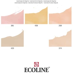 Ecoline Brush Pen set Portret, 5 Kleuren