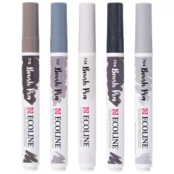 Ecoline Brush Pen set Schaduw, 5 Kleuren