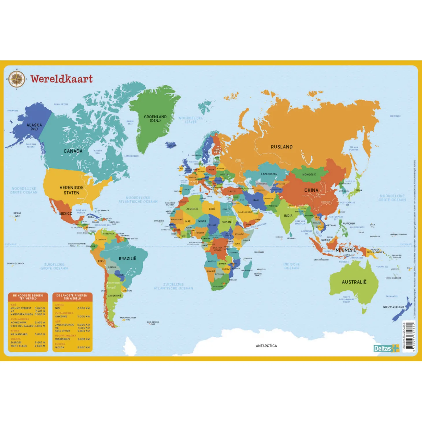 Educatieve onderlegger - Wereldkaart