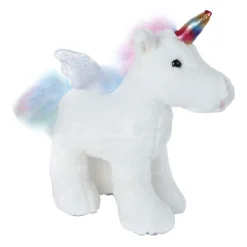 Eehoorn Staand Pluche Knuffel Wit, 18cm