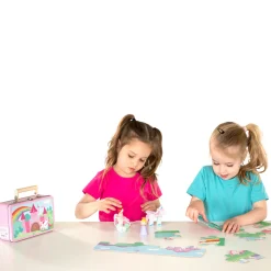 Eenhoorn Houten Speelfiguren & Puzzel in Opbergkoffer