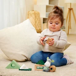 Eichhorn Baby Hipp Houten Geluidsblokken met Ezel Knuffeltje