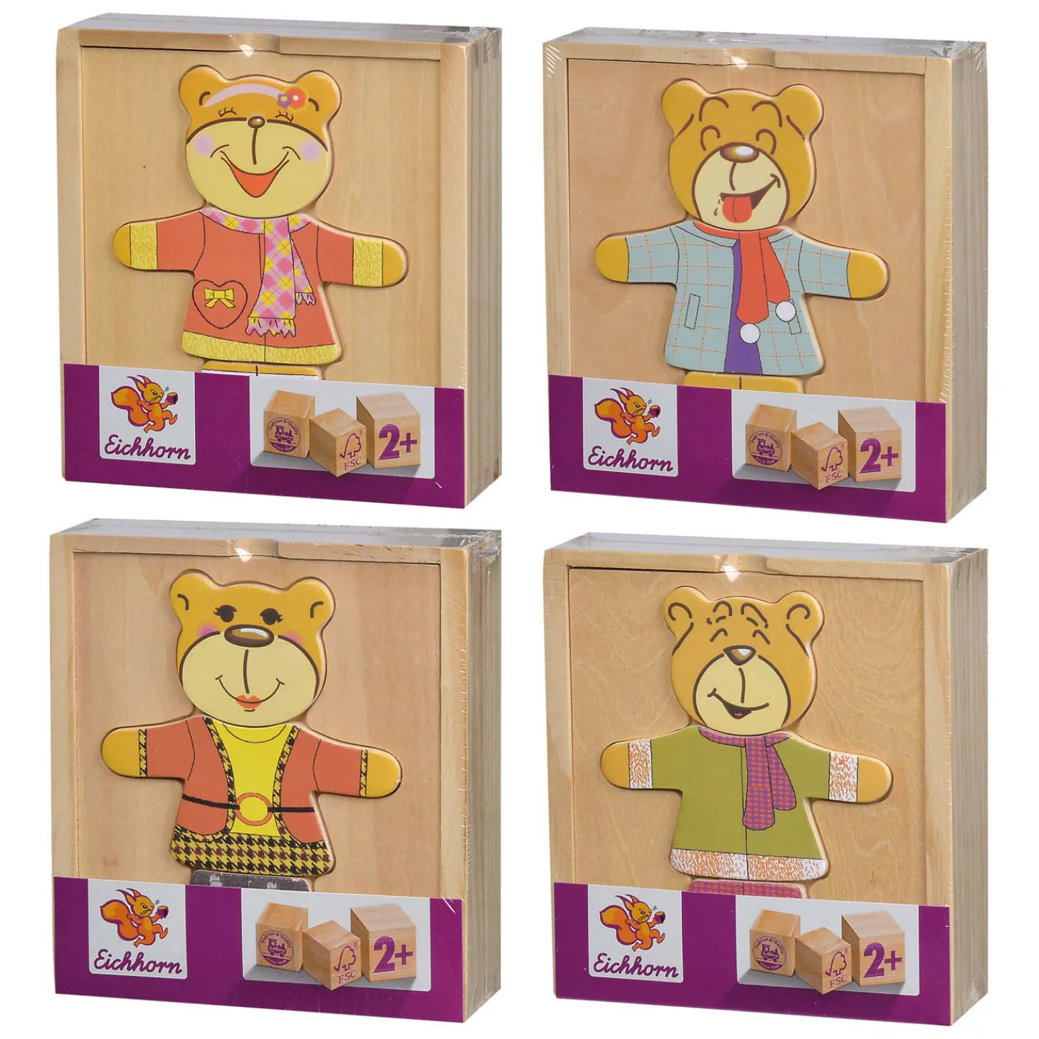 Eichhorn Houten Puzzel Beer, 20st.