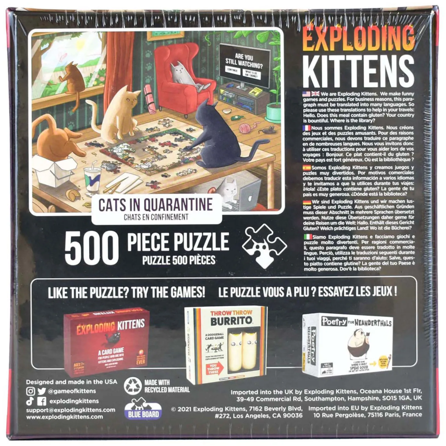 Exploding Kittens Puzzel, 500st.