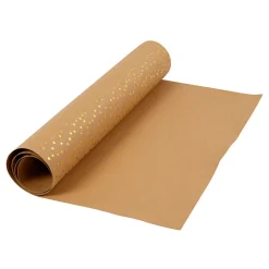 Faux Leather Papier Bruin met Stippen, 1m