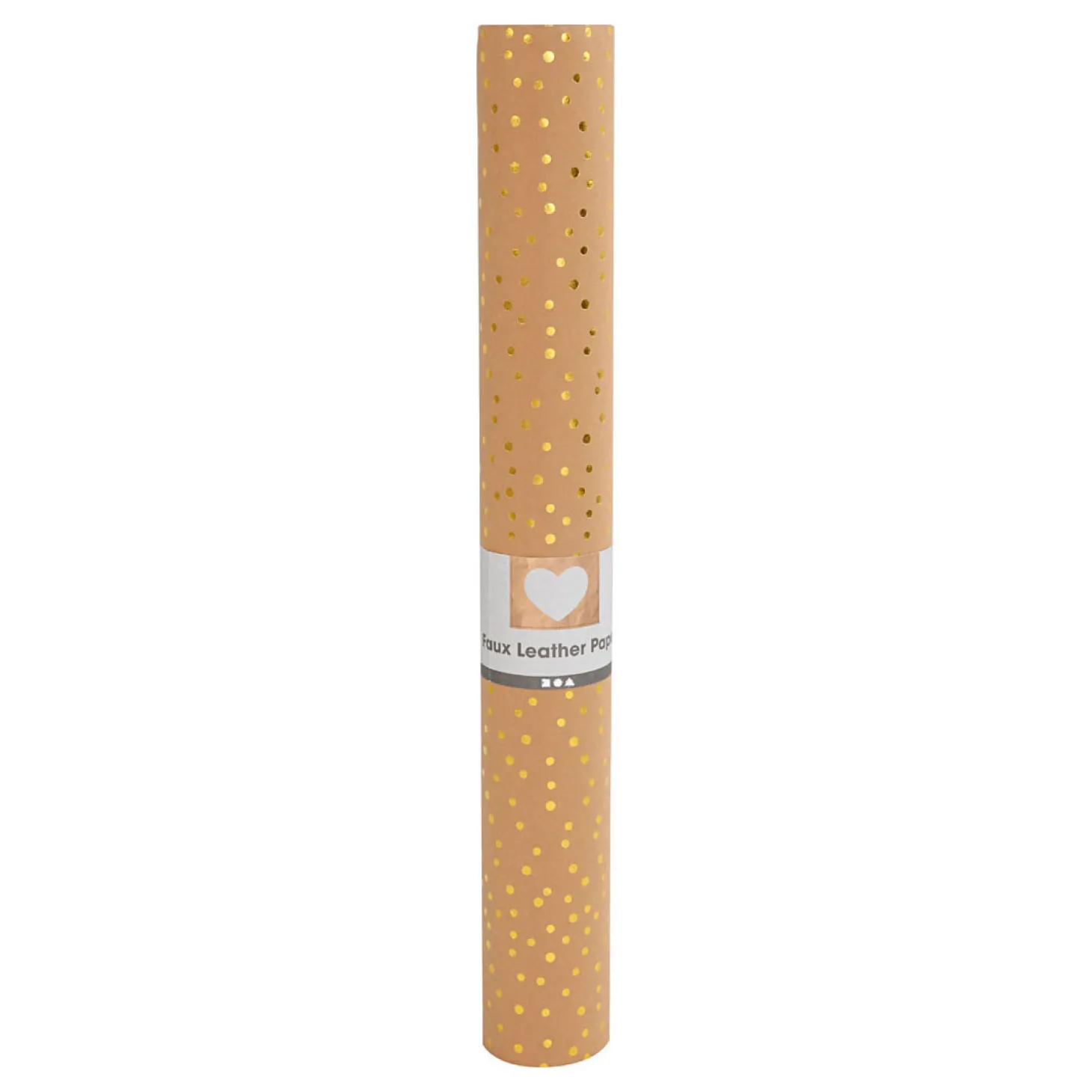Faux Leather Papier Bruin met Stippen, 1m