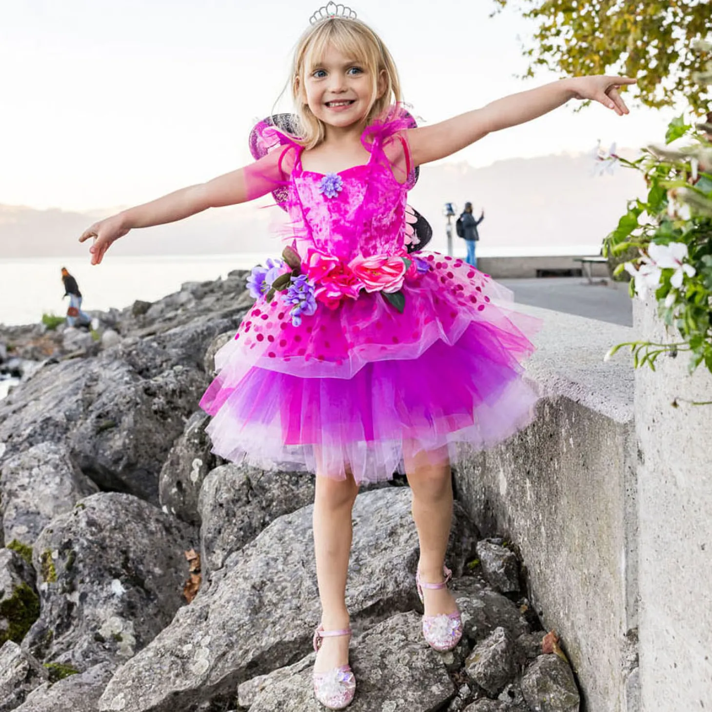 Feeënjurk met Bloemen Deluxe, 5-6jr.