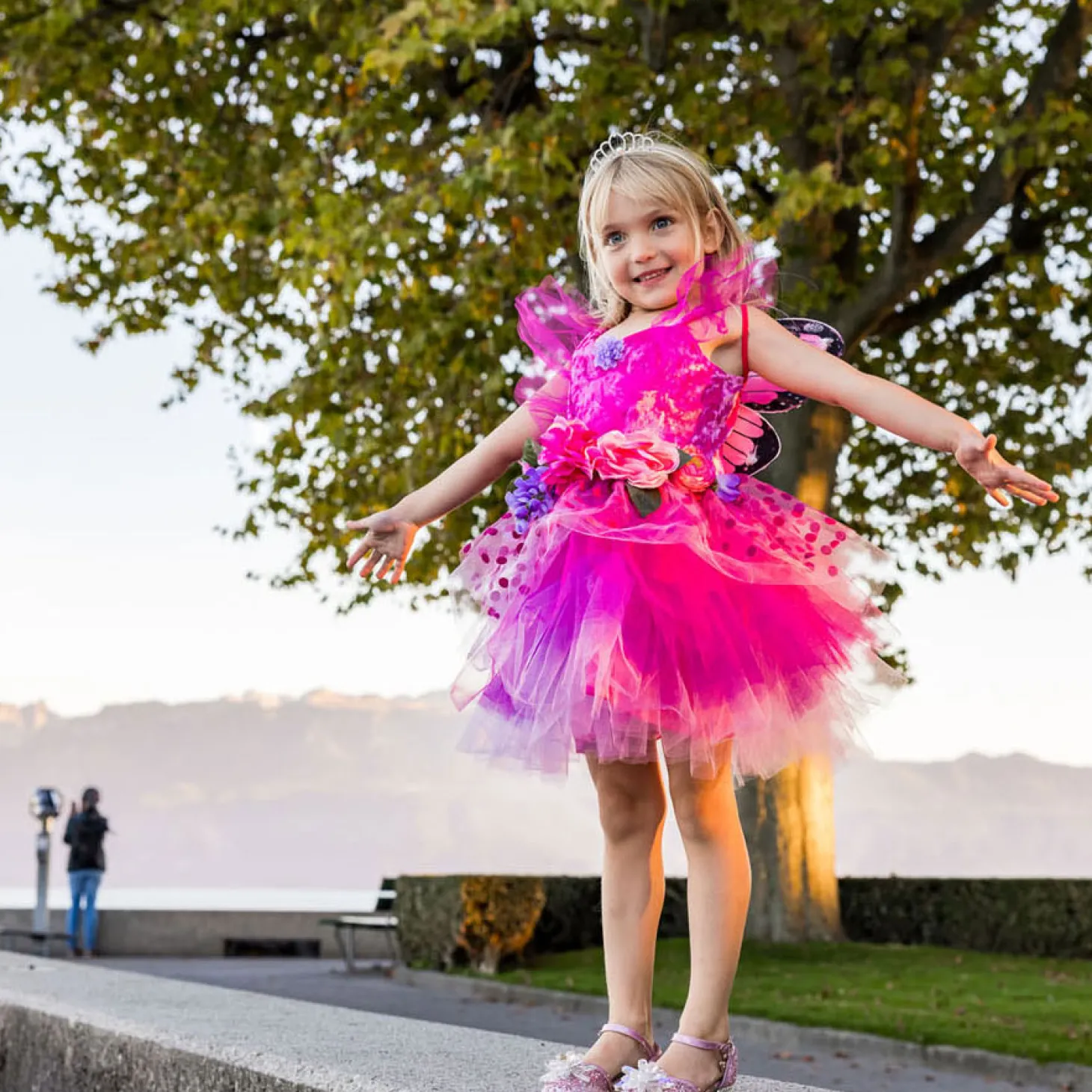 Feeënjurk met Bloemen Deluxe, 5-6jr.