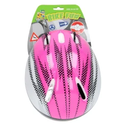Fietshelm, maat 50-54 - Roze/ Zwarte blokjes