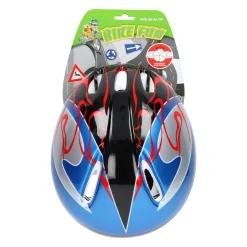 Fietshelm, maat 50-54 -Blauw/Rood