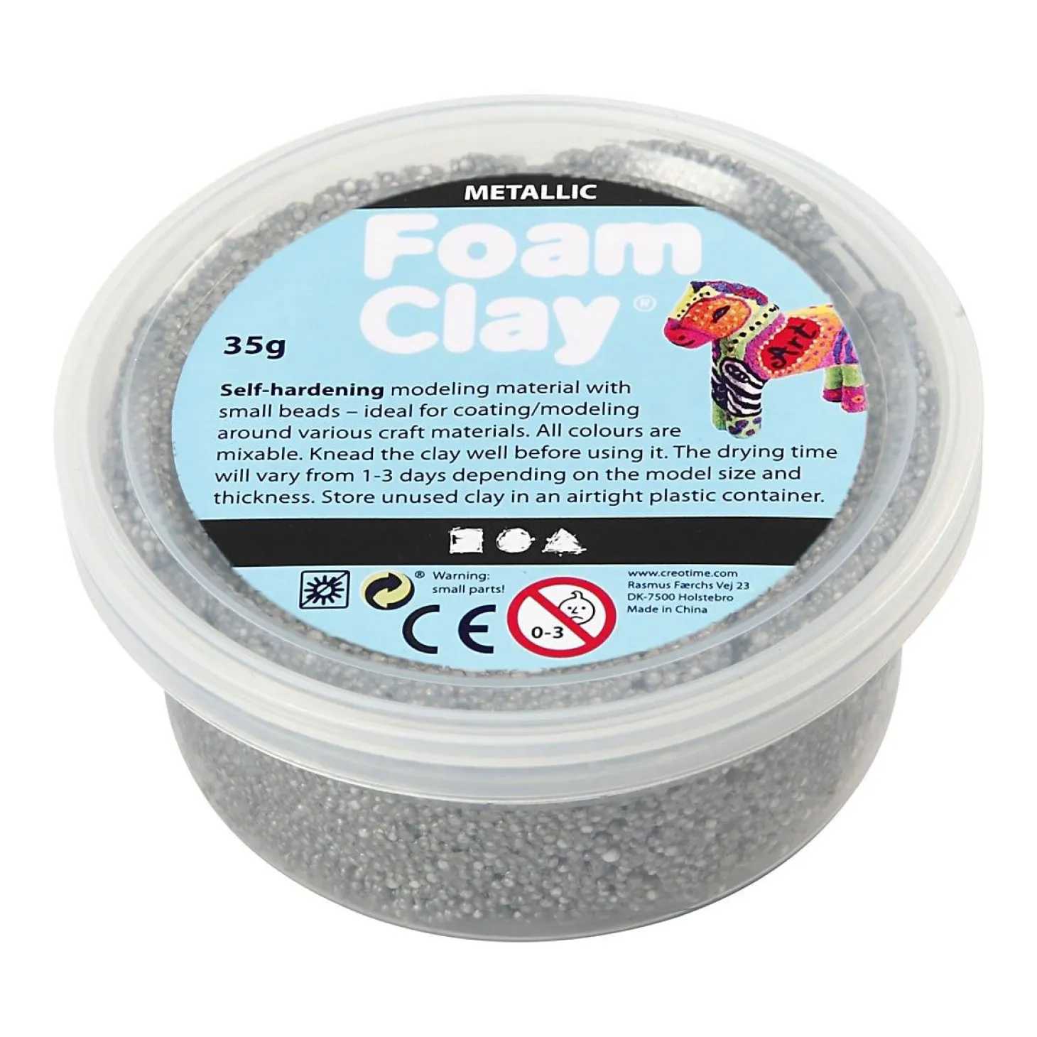 Foam Clay - Metallic Zilver, 35gr.