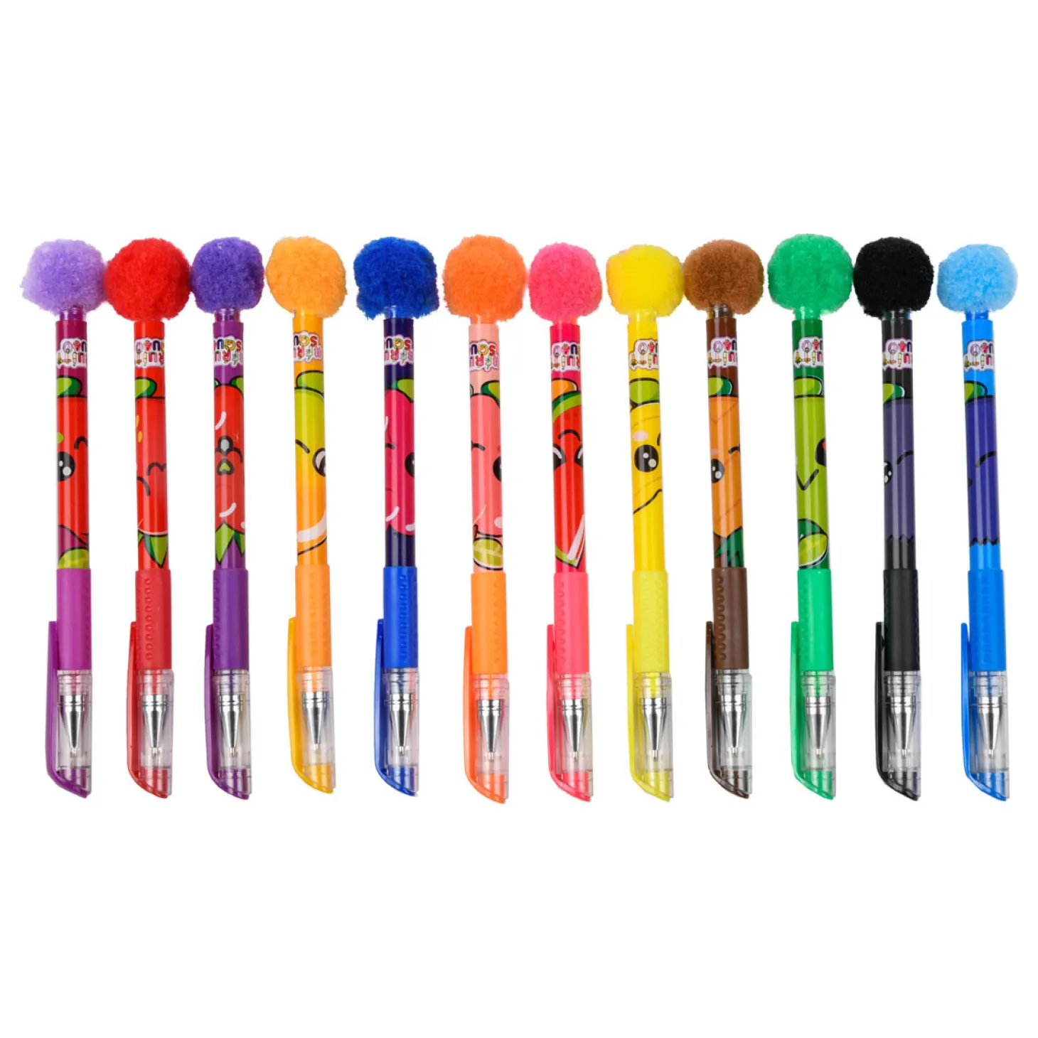 Fruity Squad PomPom Gelpennen met Geur, 12st.