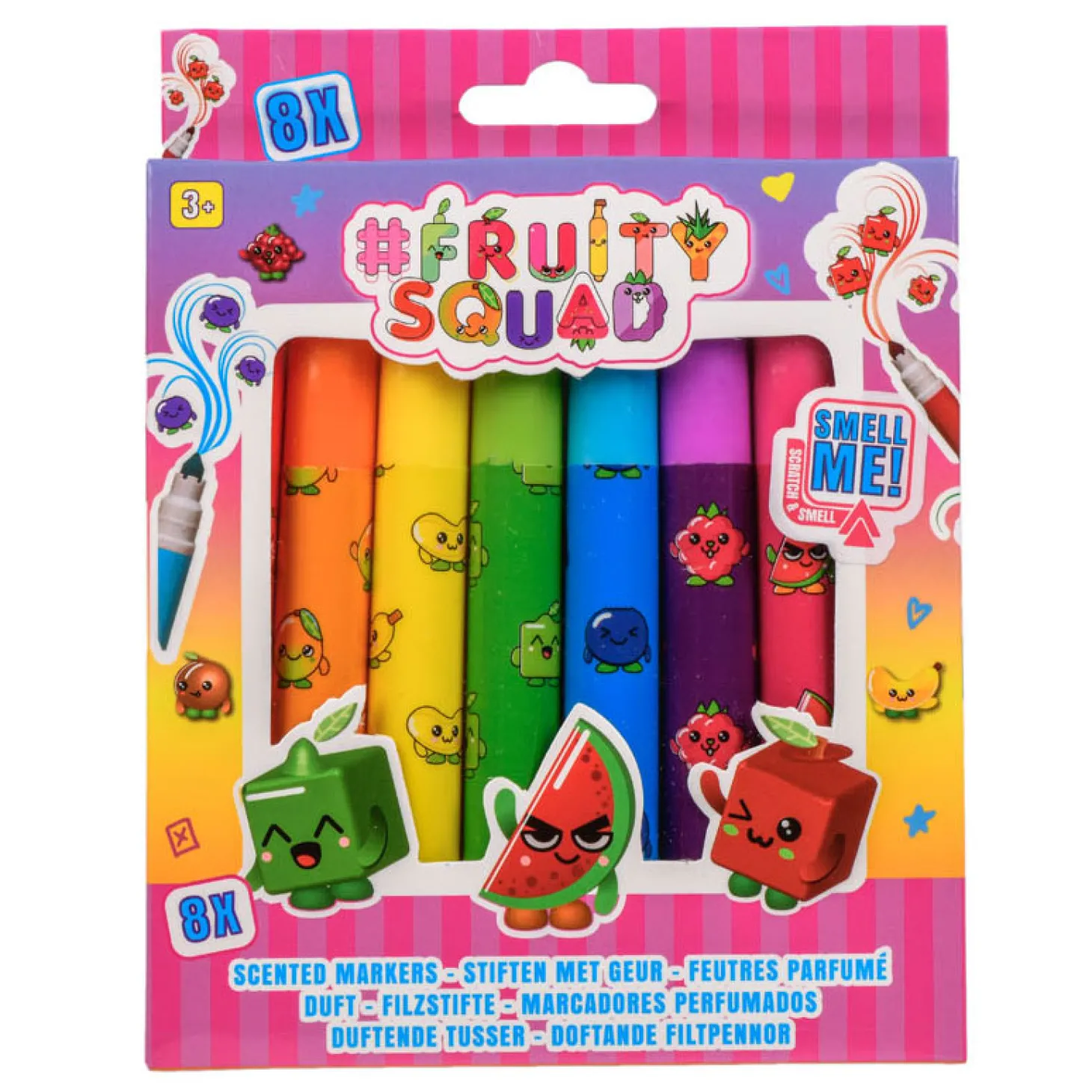 Fruity Squad Stiften Brede Punt met Geur, 8st.