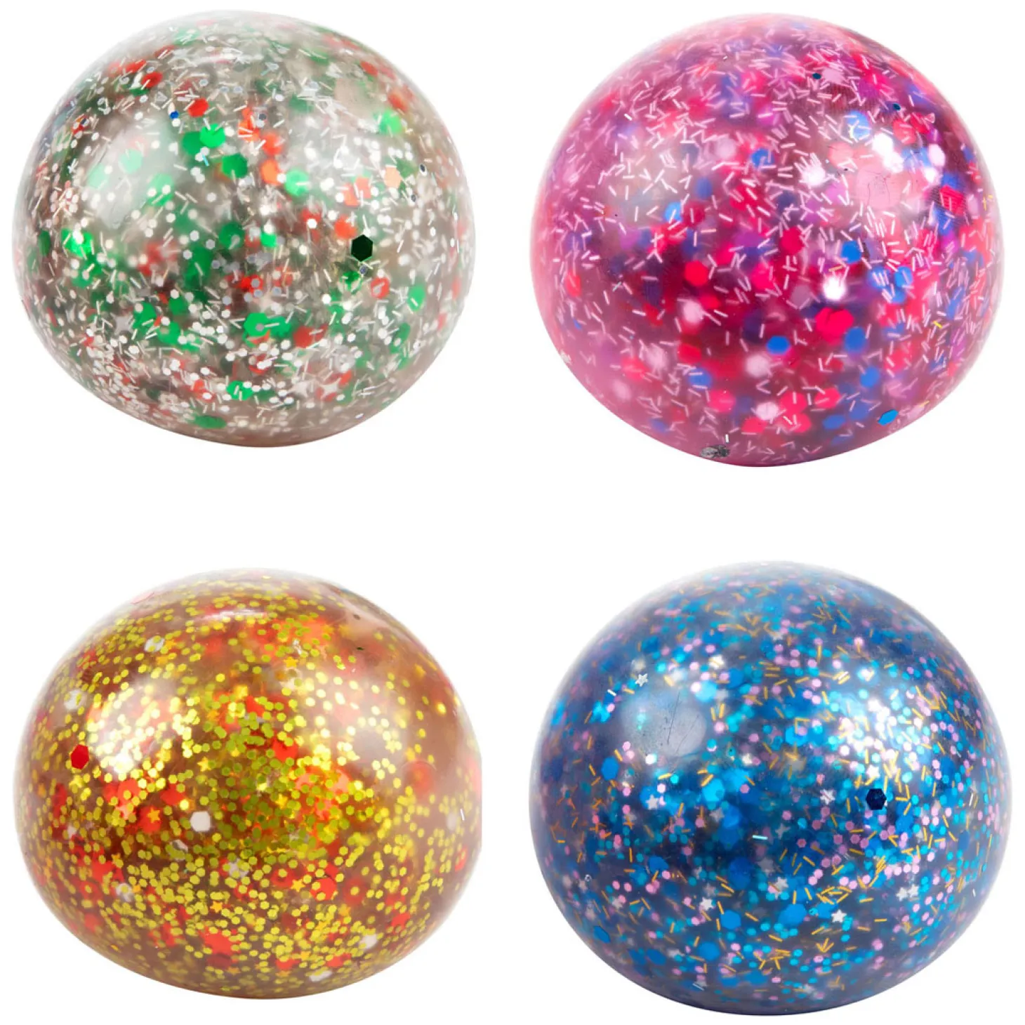 Fun Knijpbal Night Gevuld met Glittergel, 6cm