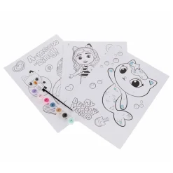 Gabby's Poppenhuis - Schilderen op Nummer - incl. 7 Kleuren Verf en Penseel