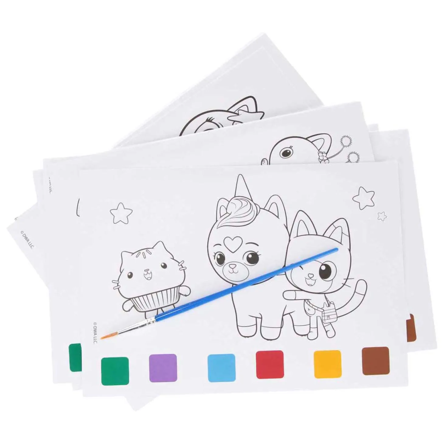 Gabby's Poppenhuis Schilderen met Water - 10 Kleurplaten