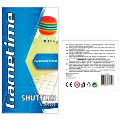 Gametime Nylon Shuttle Geel met Foam Kop 6st.