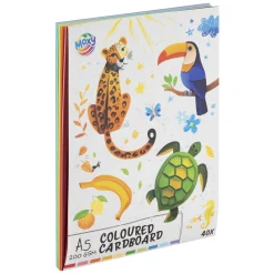 Gekleurd Karton A5, 40 Vellen 10 Kleuren