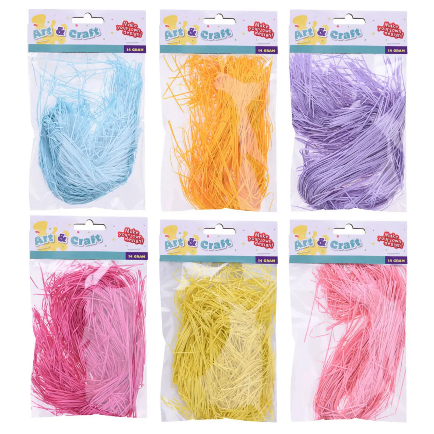 Gekleurd Raffia 14gr.