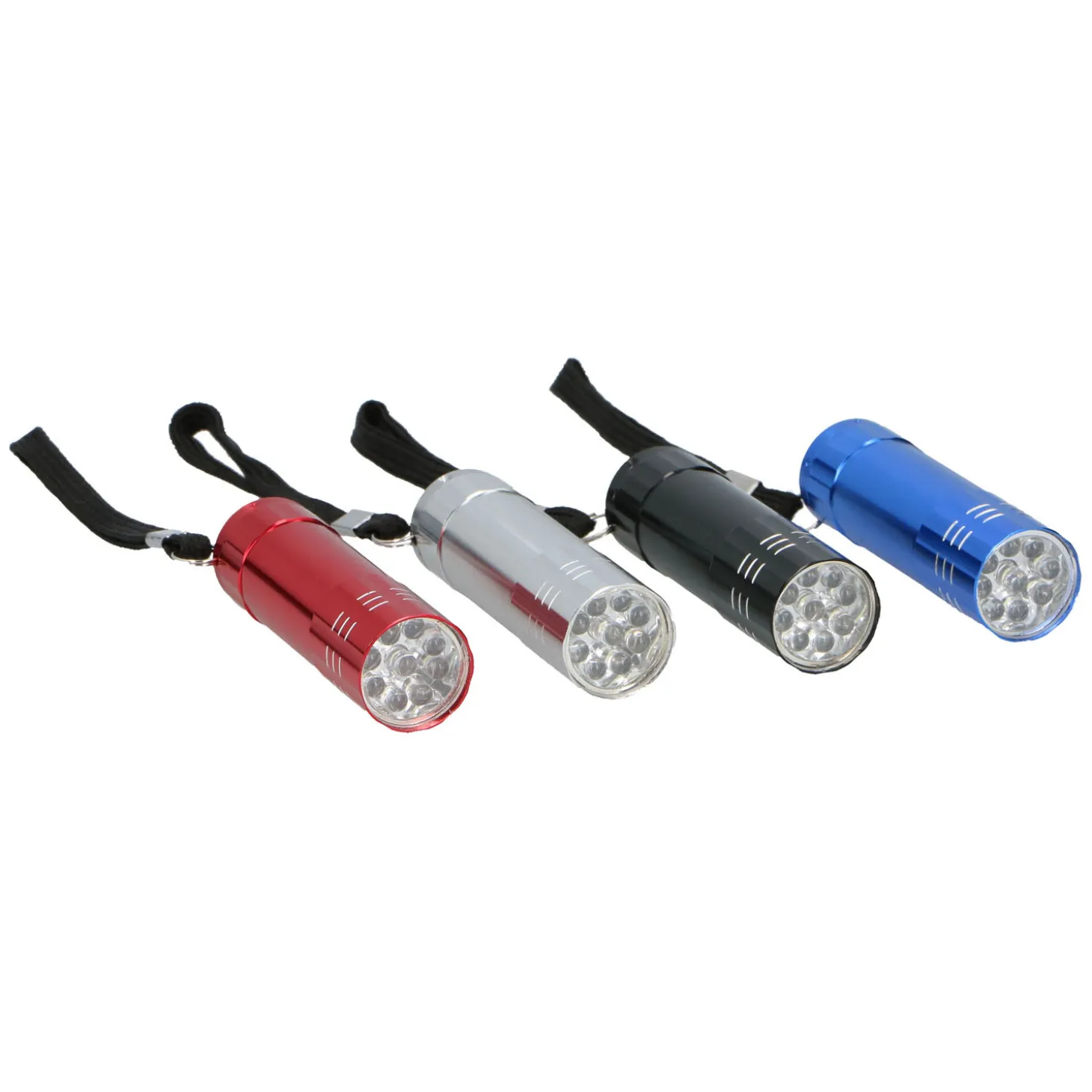 Gekleurde Aluminium Zaklamp - 9Led