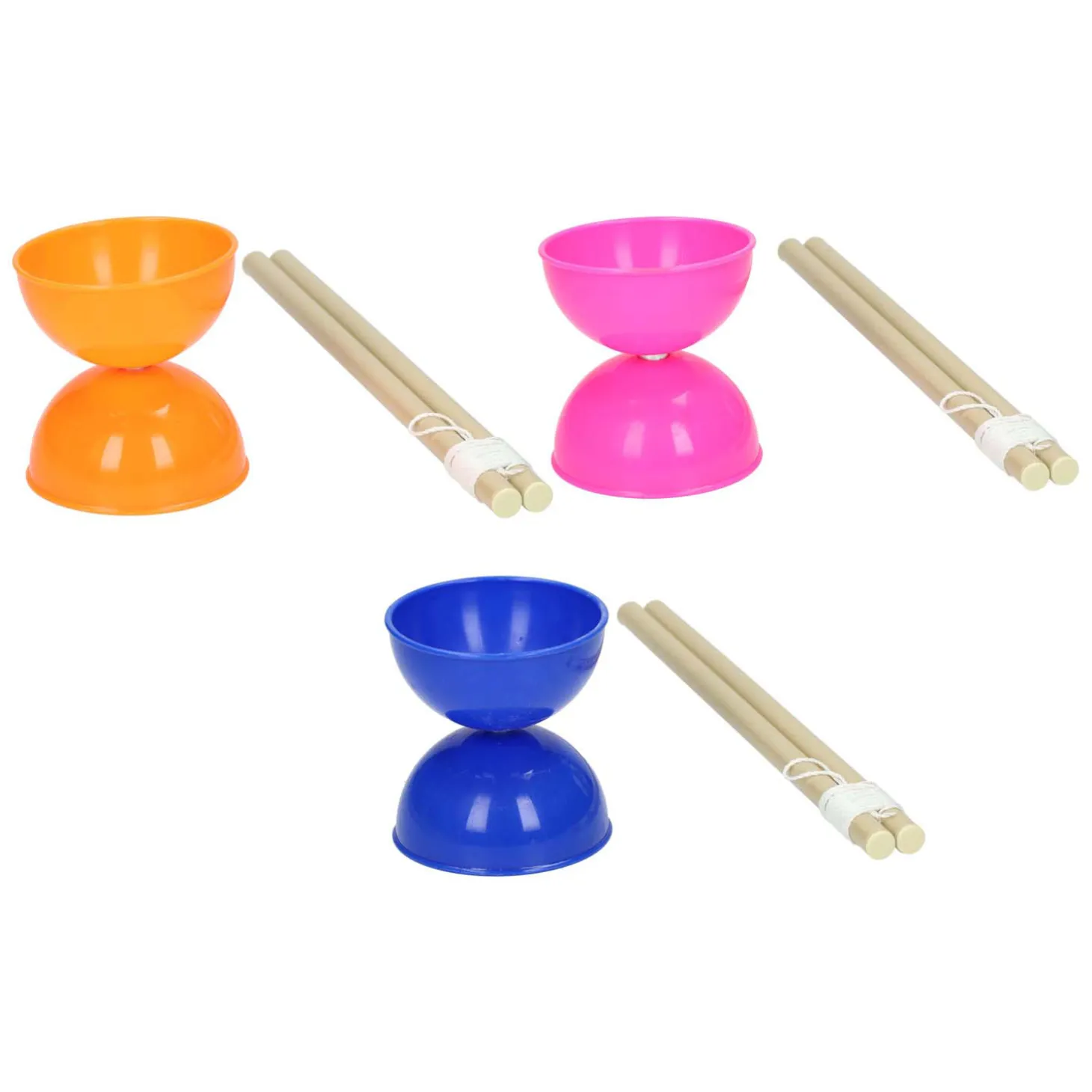 Gekleurde Diabolo met Stokken